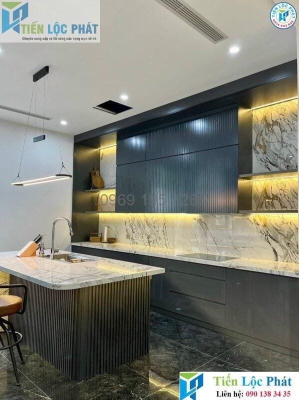 Thi công đá bếp