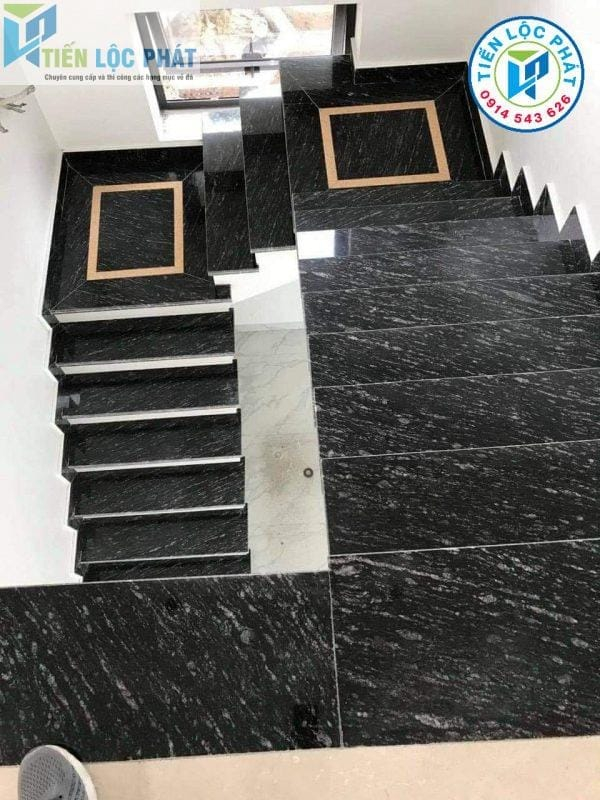 Cầu thang đá sân vườn đen Cầu thang đá sân vườn đen