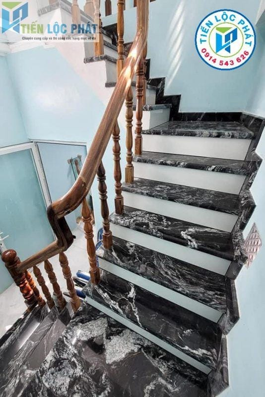 Cầu thang đá sân vườn đen Cầu thang đá sân vườn đen