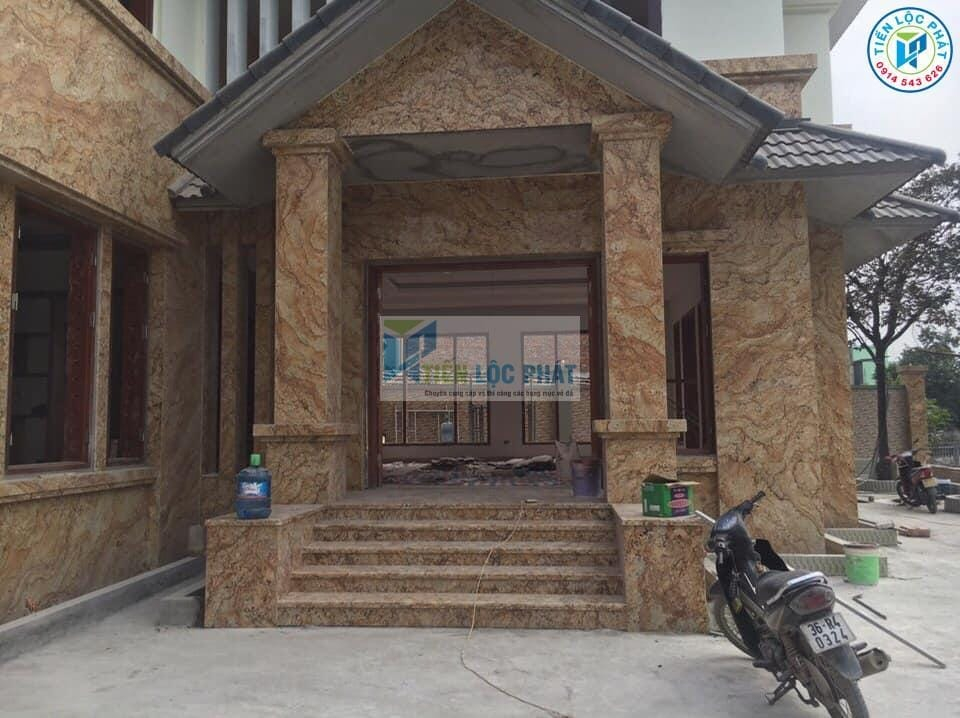 Đá hoa cương vàng hoàng gia ốp trang trí mặt tiền