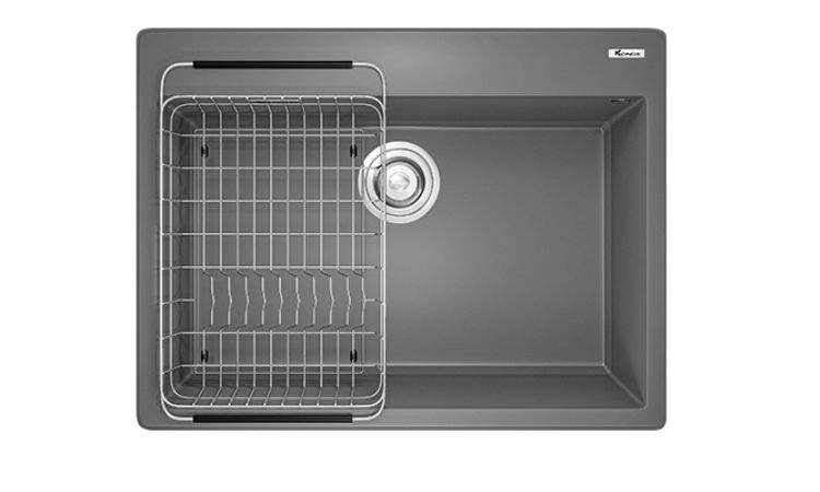 Chậu rửa bát 1 hố, đá Granite Konox sink Ruvita 680 Grey