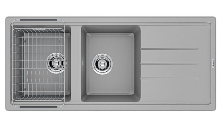 Chậu rửa bát 2 hố, có bàn chờ