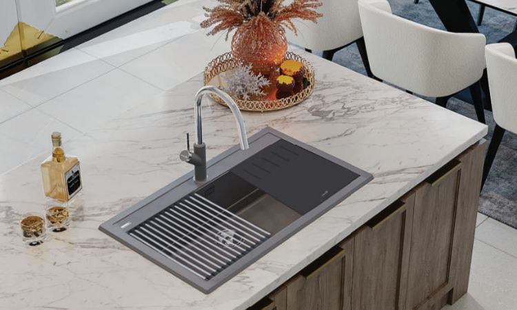 bồn rửa chén bằng đá sân vườn