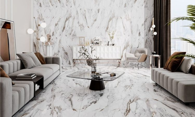 đá sân vườn ốp tường phòng khách