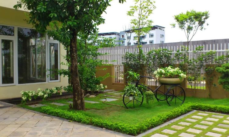 bố trí sân vườn trước nhà