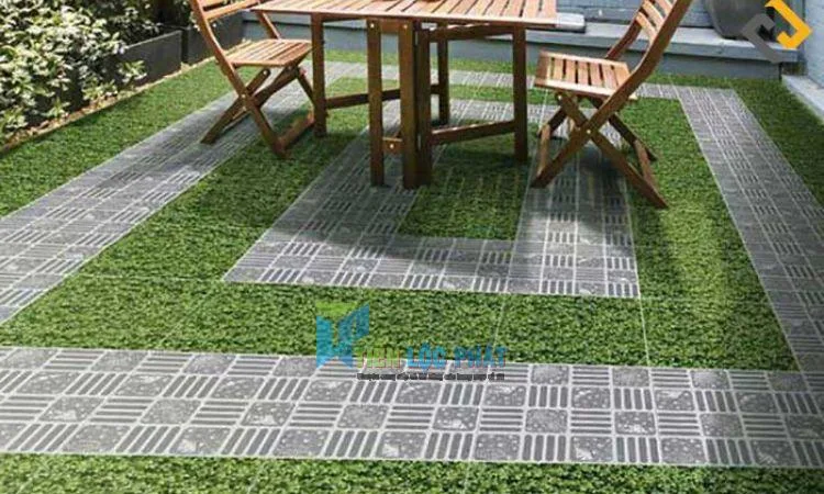 gạch lát sân vườn giả cỏ