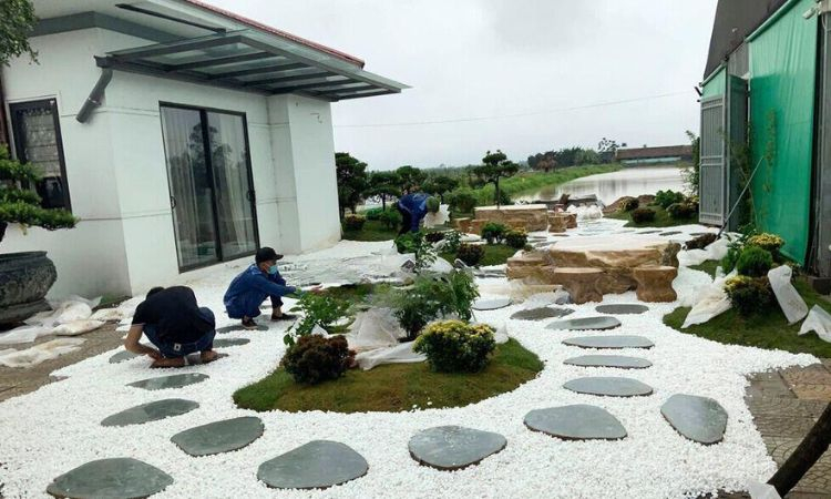 Sỏi trang trí sân vườn