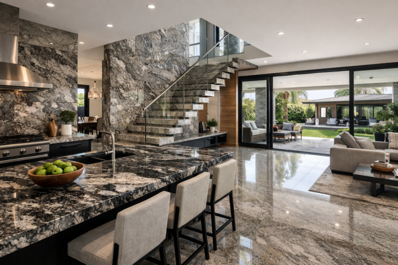 Nội thất sang trọng với đá granite